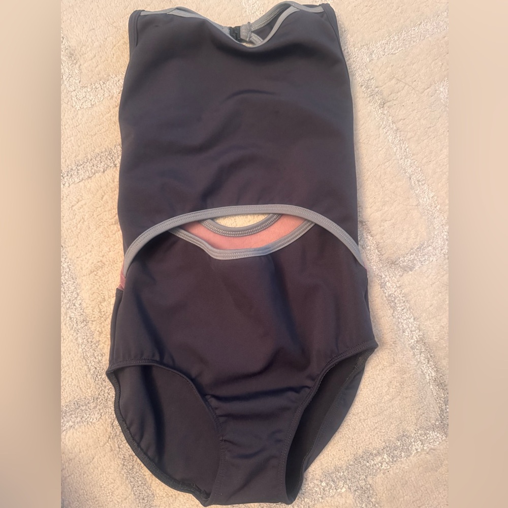 FIVE DANCEWEAR leotard gray pink youth YXL